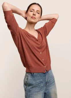 Sale Summum Fine-Knit Cardigan Brown