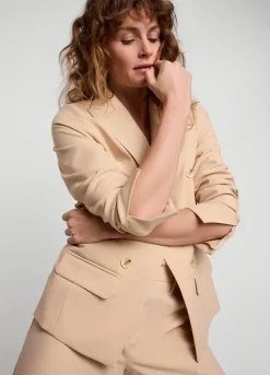 New Summum Fitted Blazer With Buttons Creme