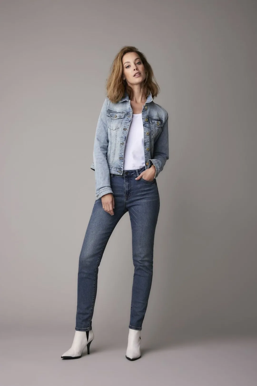 Fashion Summum Fitted Daze Denim Jacket Blue