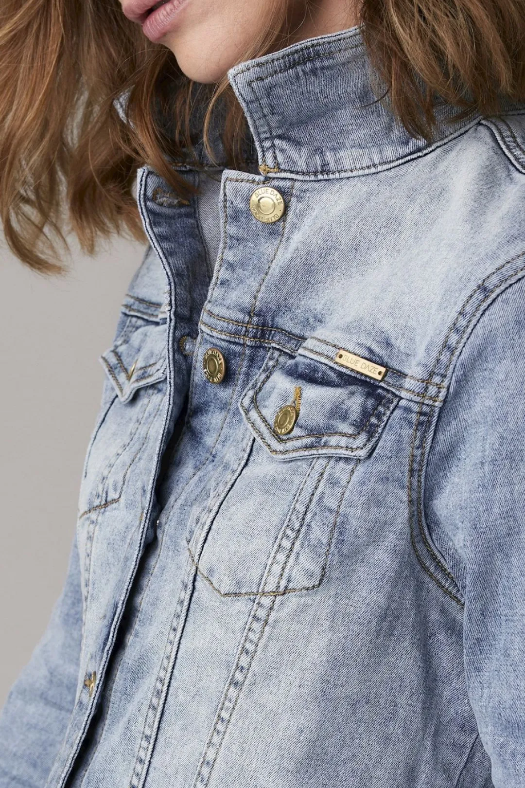 Fashion Summum Fitted Daze Denim Jacket Blue