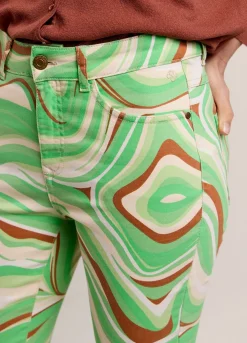 Hot Summum Flared Broek Swirl Green