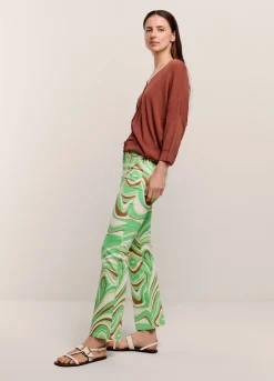 Hot Summum Flared Broek Swirl Green