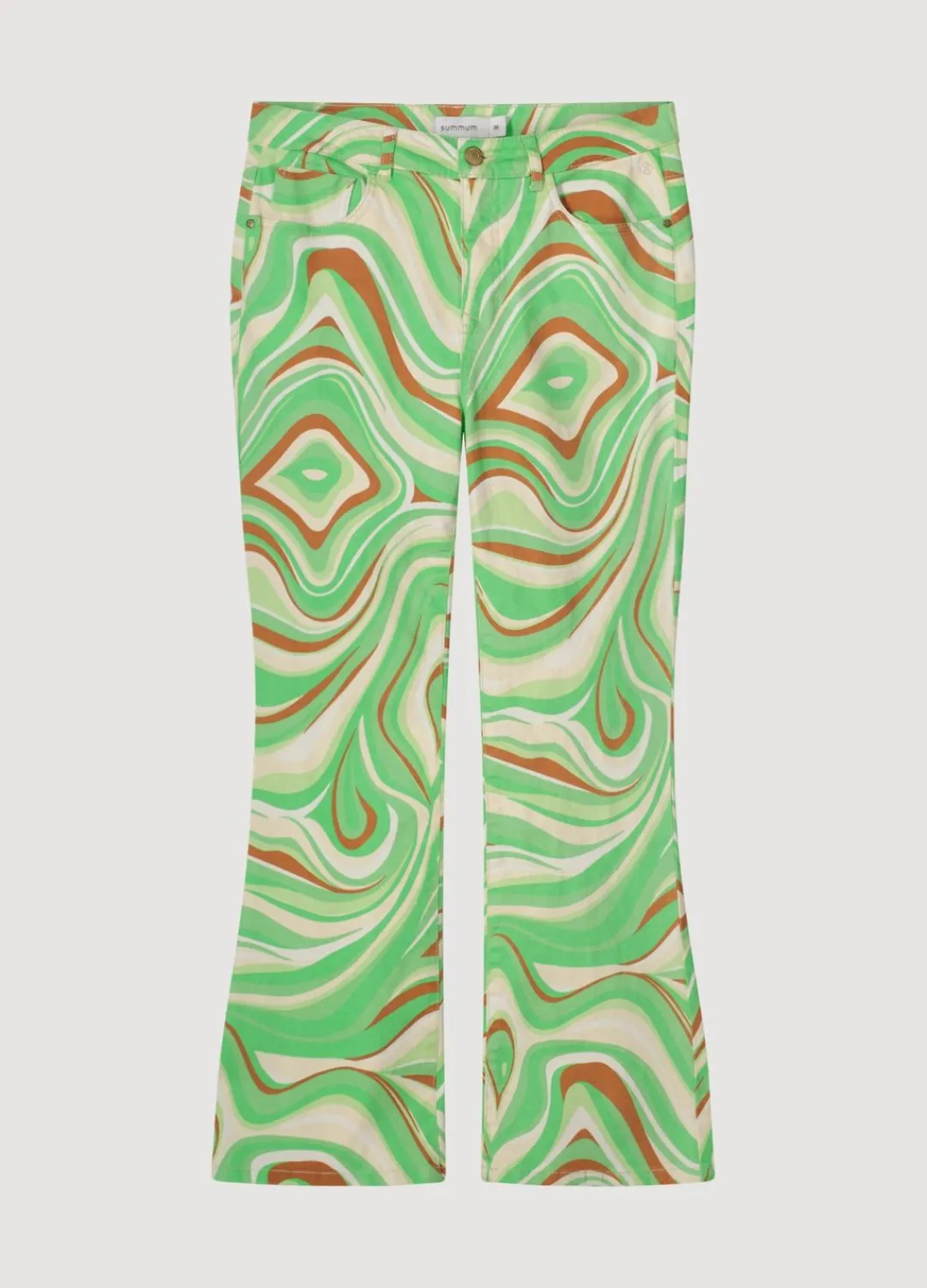 Hot Summum Flared Broek Swirl Green