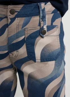 New Summum Flared Trousers With Print Blue