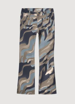 New Summum Flared Trousers With Print Blue
