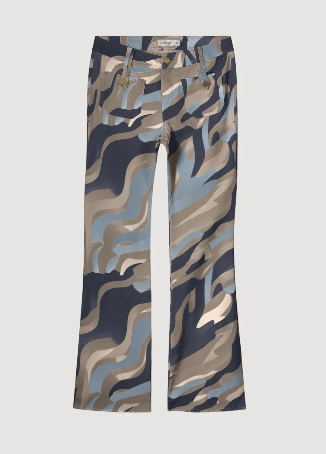 New Summum Flared Trousers With Print Blue