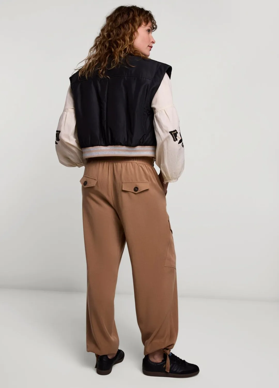 Outlet Summum Flowy Cargo Trousers Brown