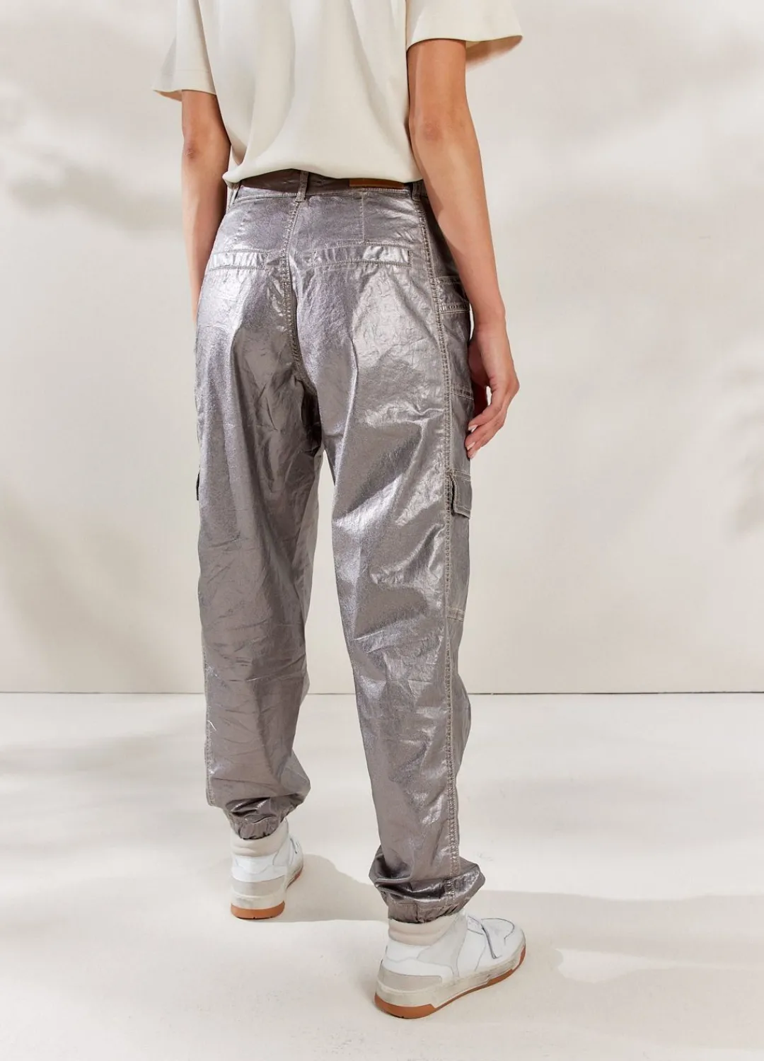 Fashion Summum Foil-Print Cargo Grey