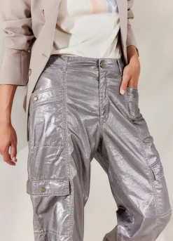 Fashion Summum Foil-Print Cargo Grey