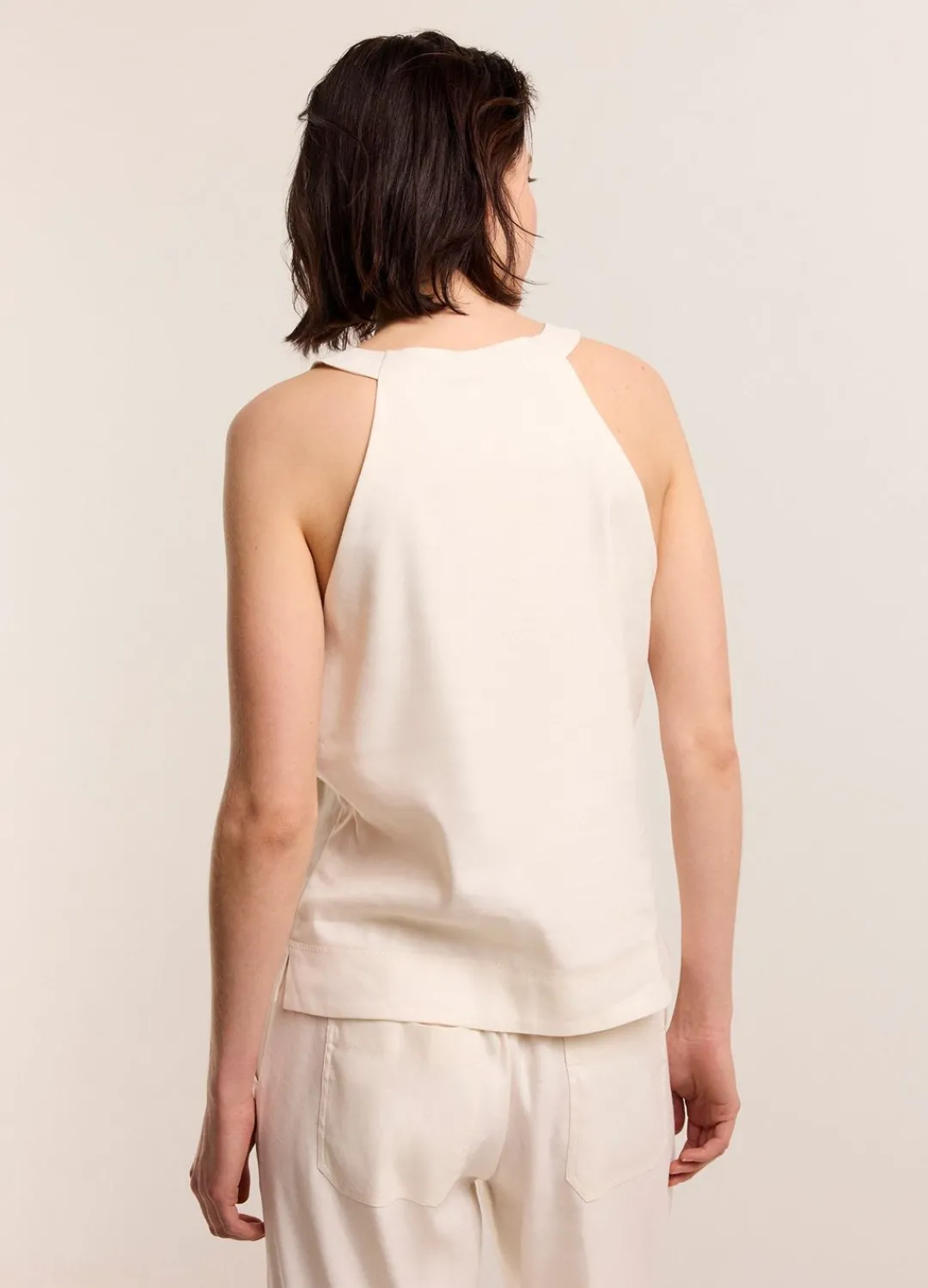 Discount Summum Halter Top With Concealed Zip Creme