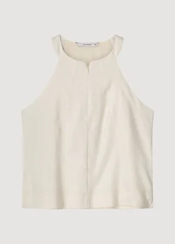 Discount Summum Halter Top With Concealed Zip Creme