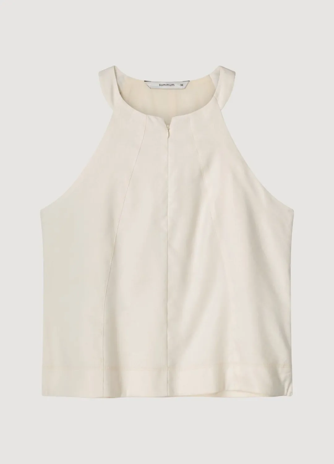 Discount Summum Halter Top With Concealed Zip Creme