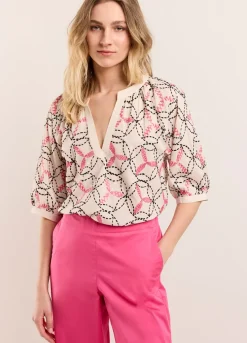 Outlet Summum Hand-Embroidered Blouse Creme