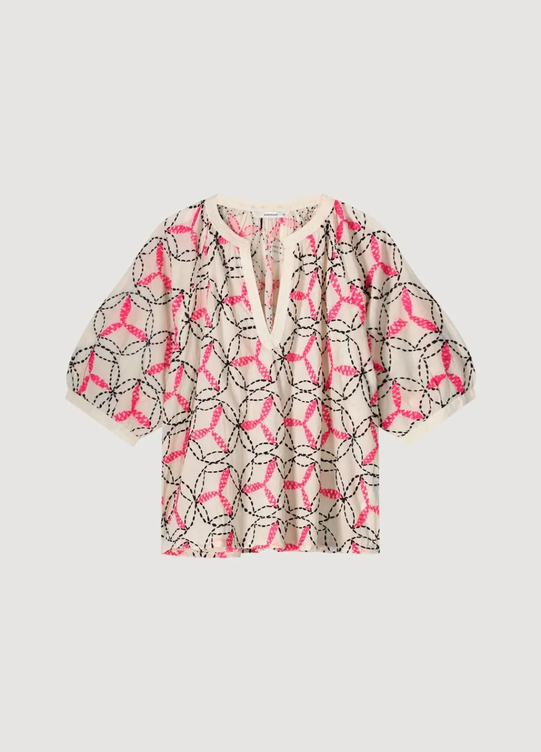 Outlet Summum Hand-Embroidered Blouse Creme