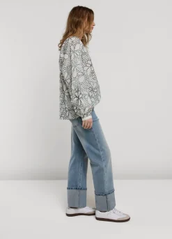 Fashion Summum Hand-Embroidered Blouse Creme