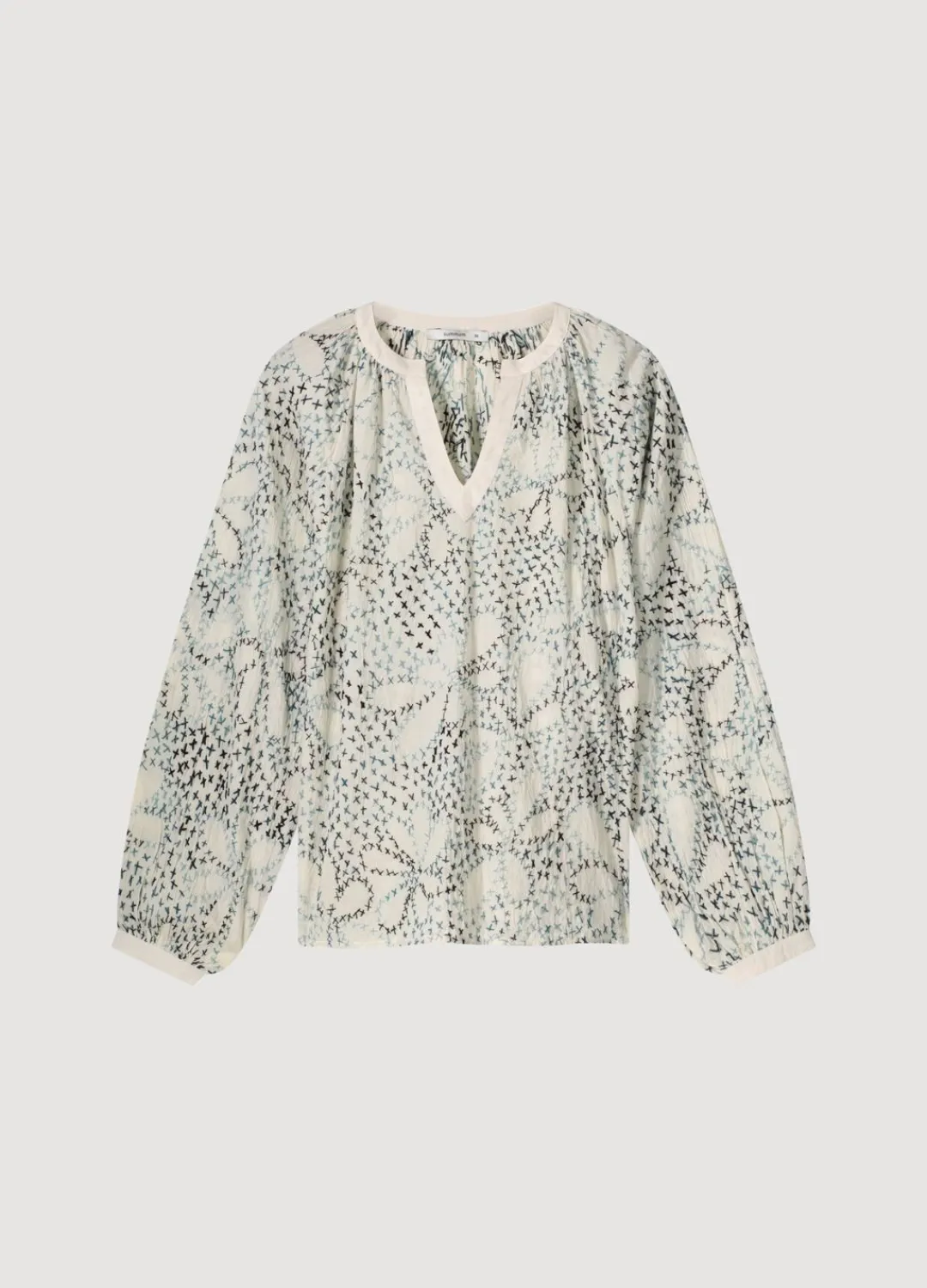 Fashion Summum Hand-Embroidered Blouse Creme