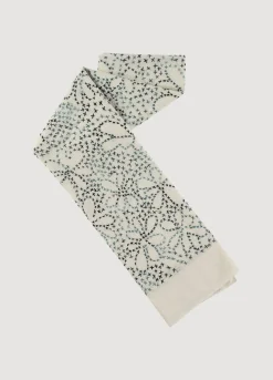 Clearance Summum Hand-Embroidered Scarf Creme