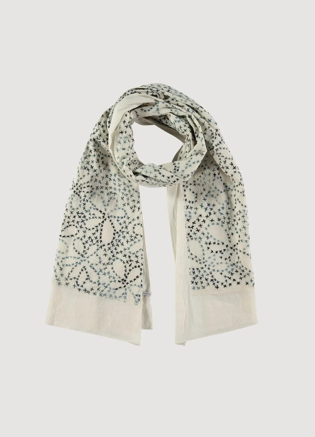 Clearance Summum Hand-Embroidered Scarf Creme