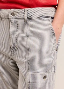 New Summum Indigo Striped Denim Trousers Blue