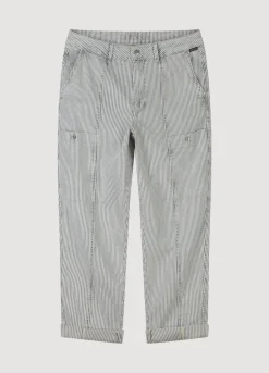 New Summum Indigo Striped Denim Trousers Blue