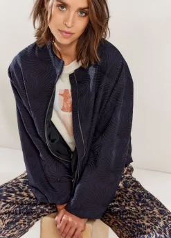 Clearance Summum Jacquard Bomber Jacket Blue