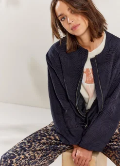 Clearance Summum Jacquard Bomber Jacket Blue