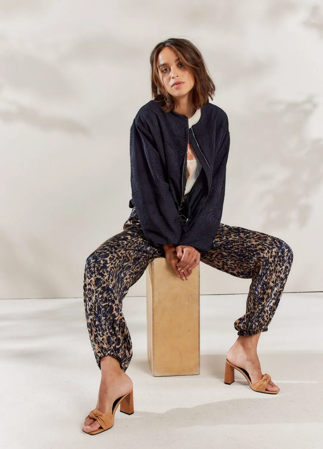 Clearance Summum Jacquard Bomber Jacket Blue