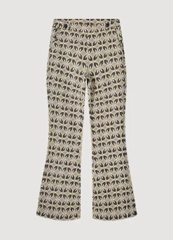 Sale Summum Jacquard Flared Pants Brown