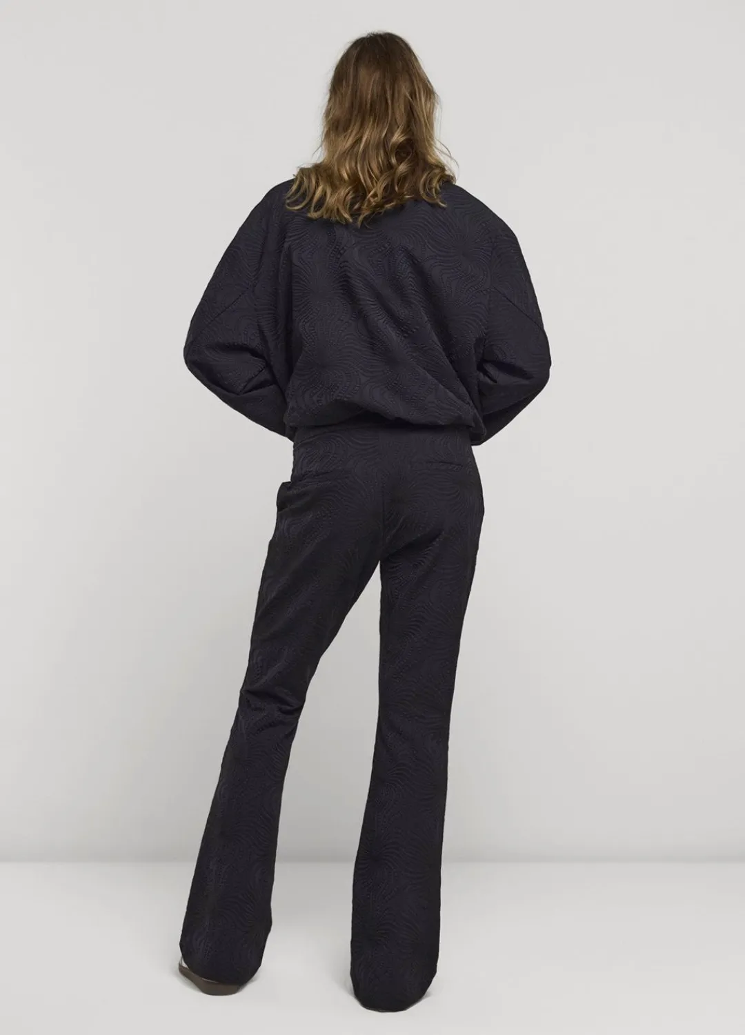 New Summum Jacquard Flared Trousers Blue