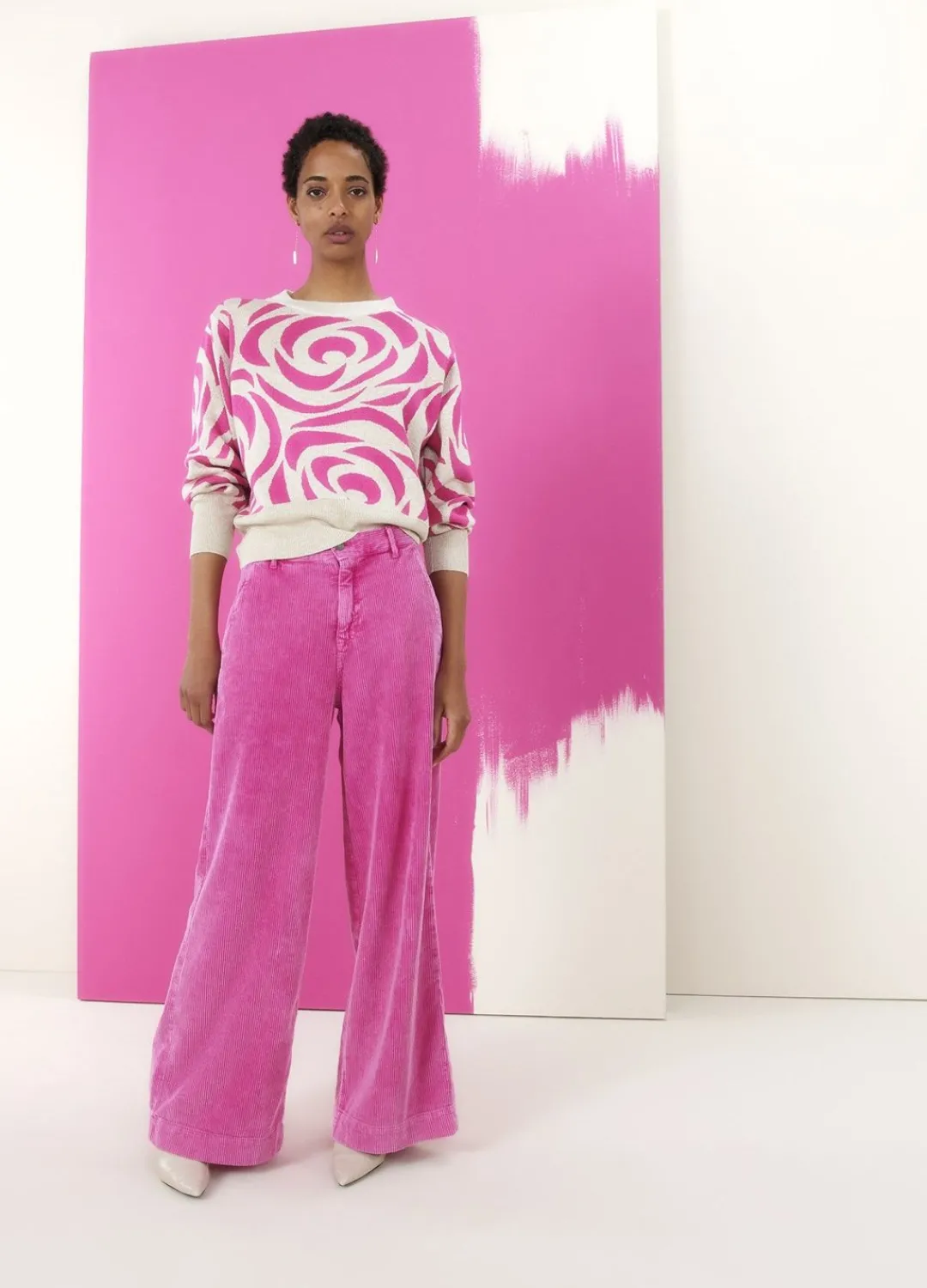 Fashion Summum Jacquard-Knit Jumper Pink