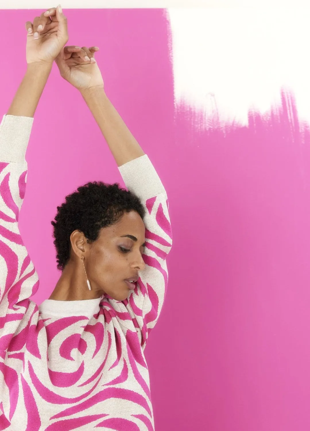 Fashion Summum Jacquard-Knit Jumper Pink
