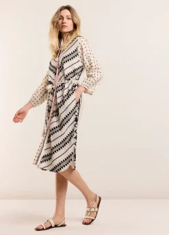 Fashion Summum Jaquard Tunic Dress Creme