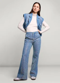 Online Summum Jeans With Sequins Blue