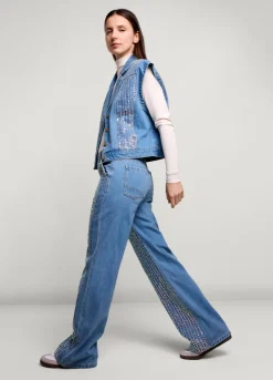 Online Summum Jeans With Sequins Blue