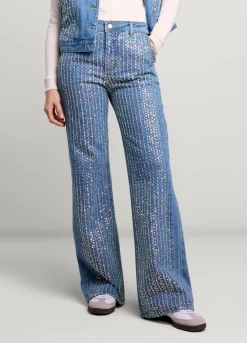 Online Summum Jeans With Sequins Blue