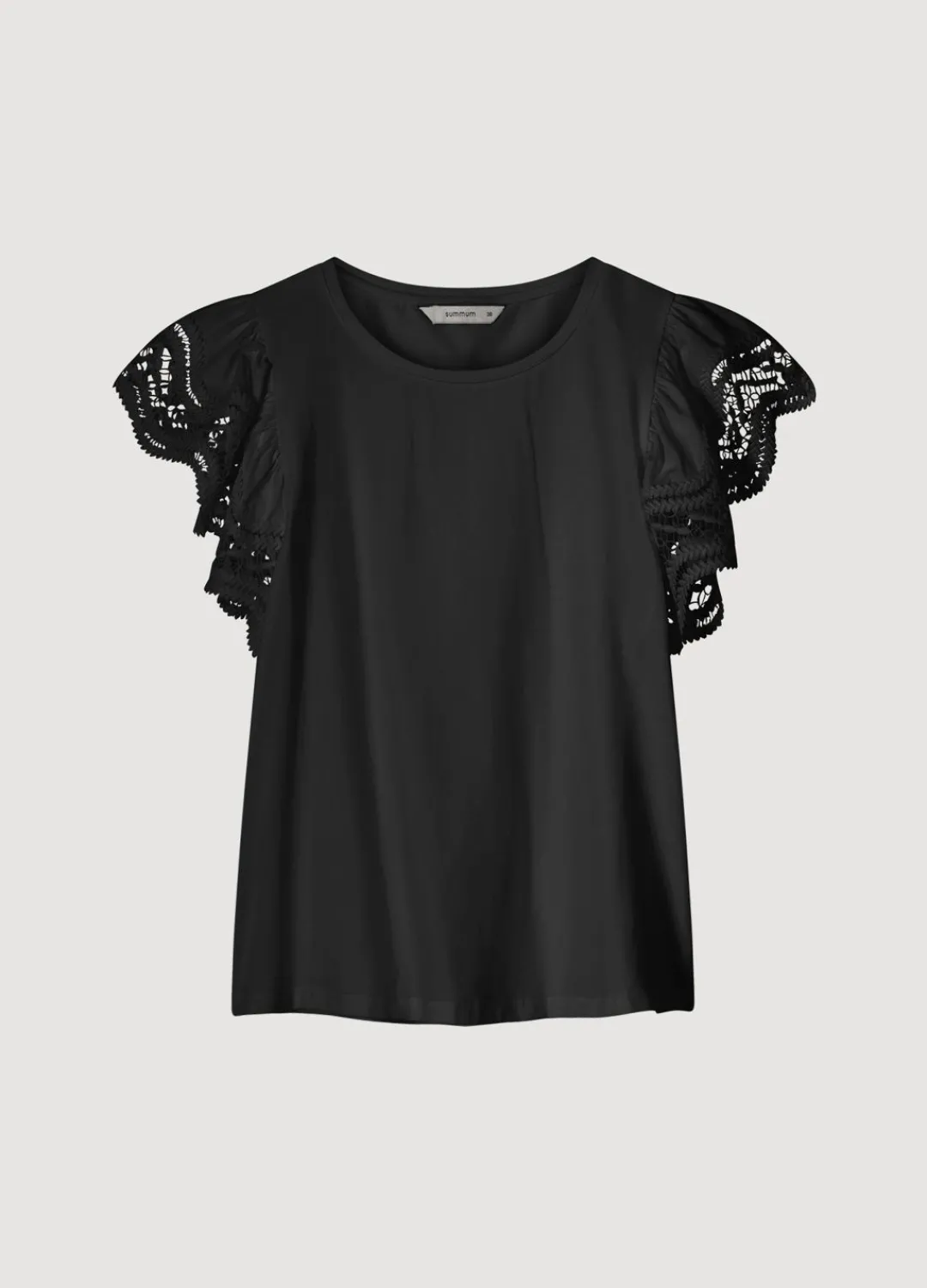 Online Summum Jersey Top With Lace Black