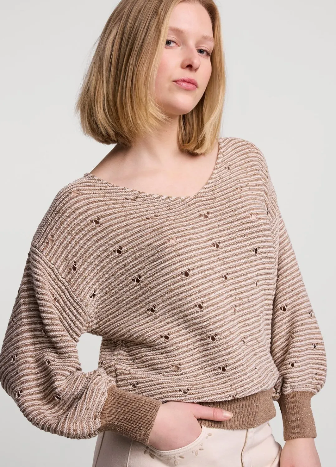 Online Summum Jumper With Knitted-In Stripe Brown