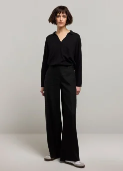Outlet Summum Jumper With Polo Collar Black