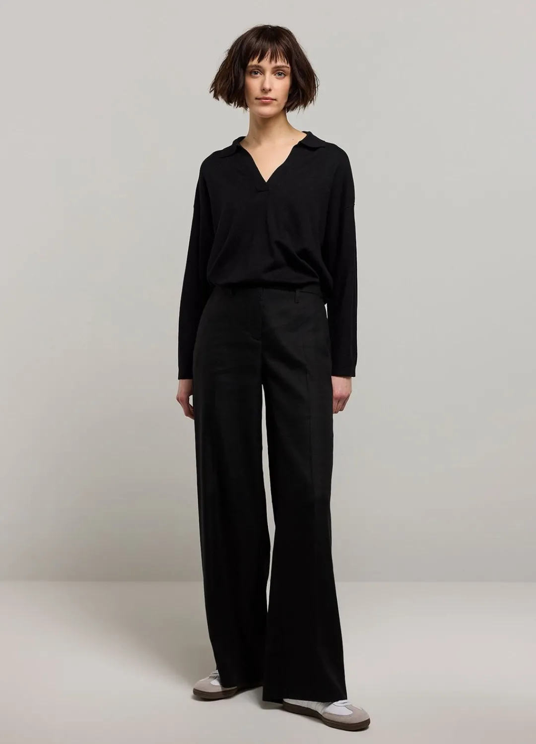 Outlet Summum Jumper With Polo Collar Black