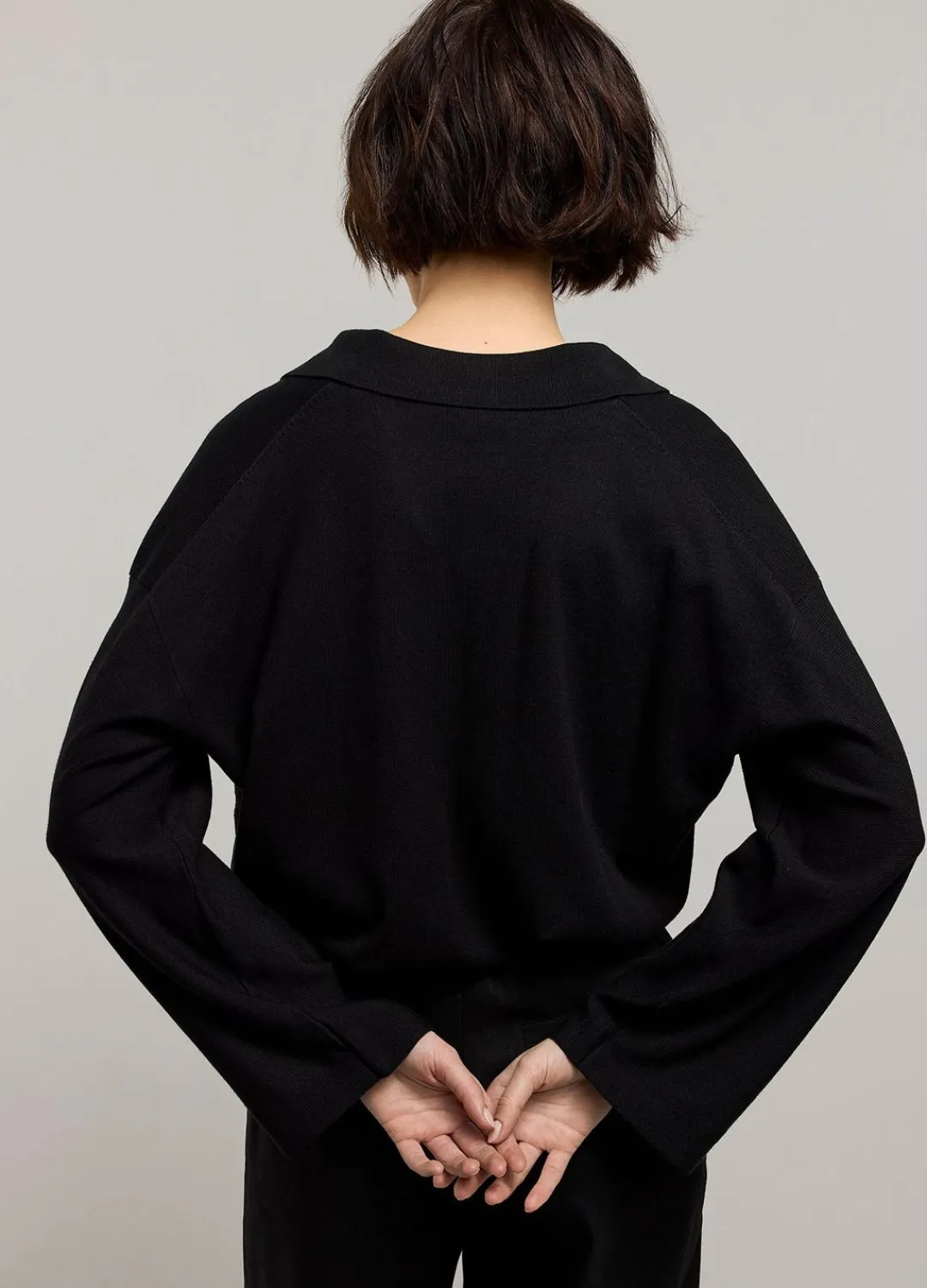 Outlet Summum Jumper With Polo Collar Black