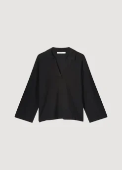 Outlet Summum Jumper With Polo Collar Black