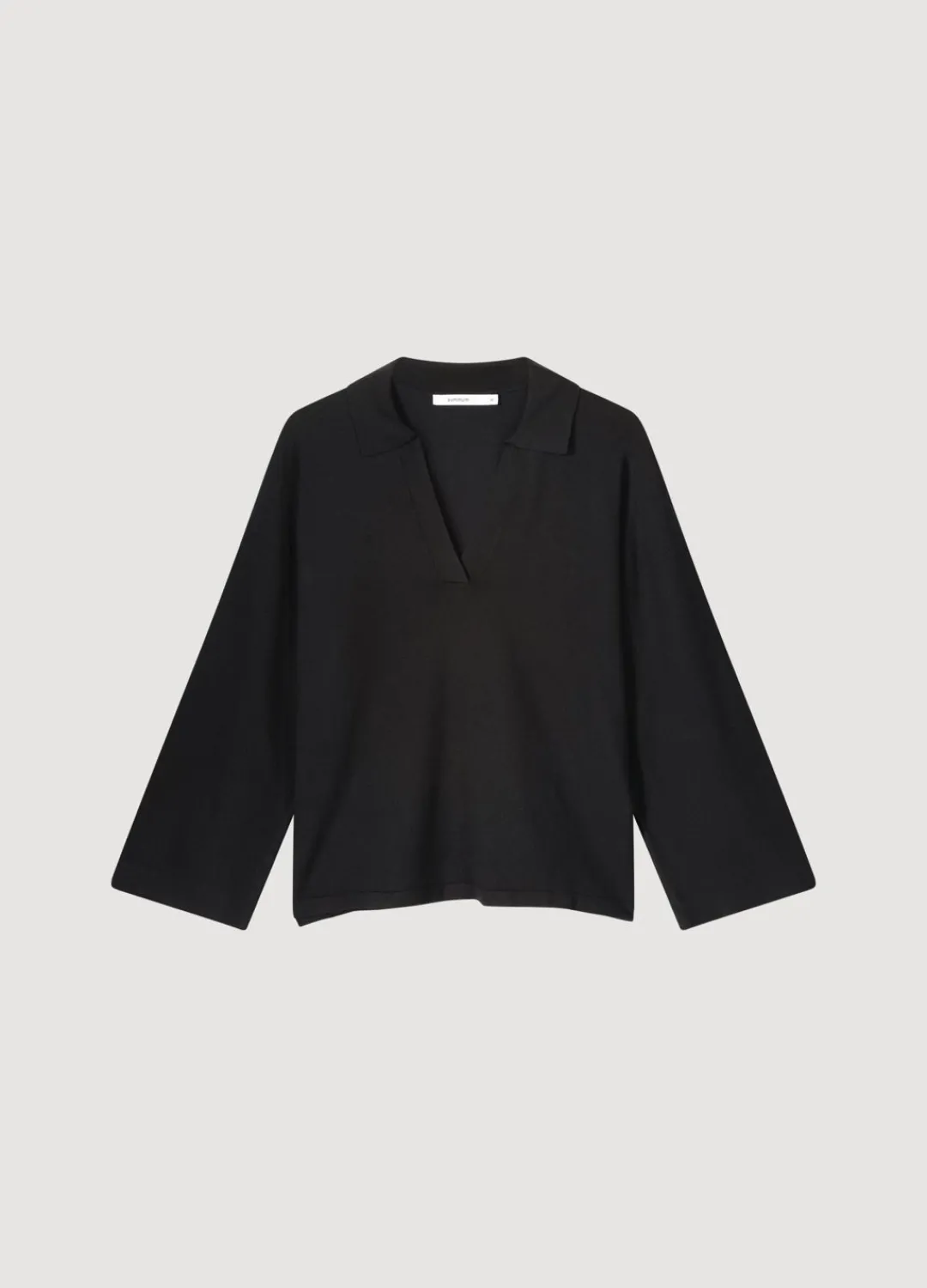 Outlet Summum Jumper With Polo Collar Black