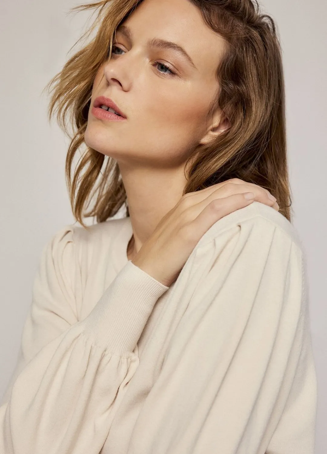 Discount Summum Jumper With Puff Sleeves Creme