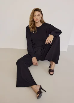 Online Summum Jumper With Puff Sleeves Black