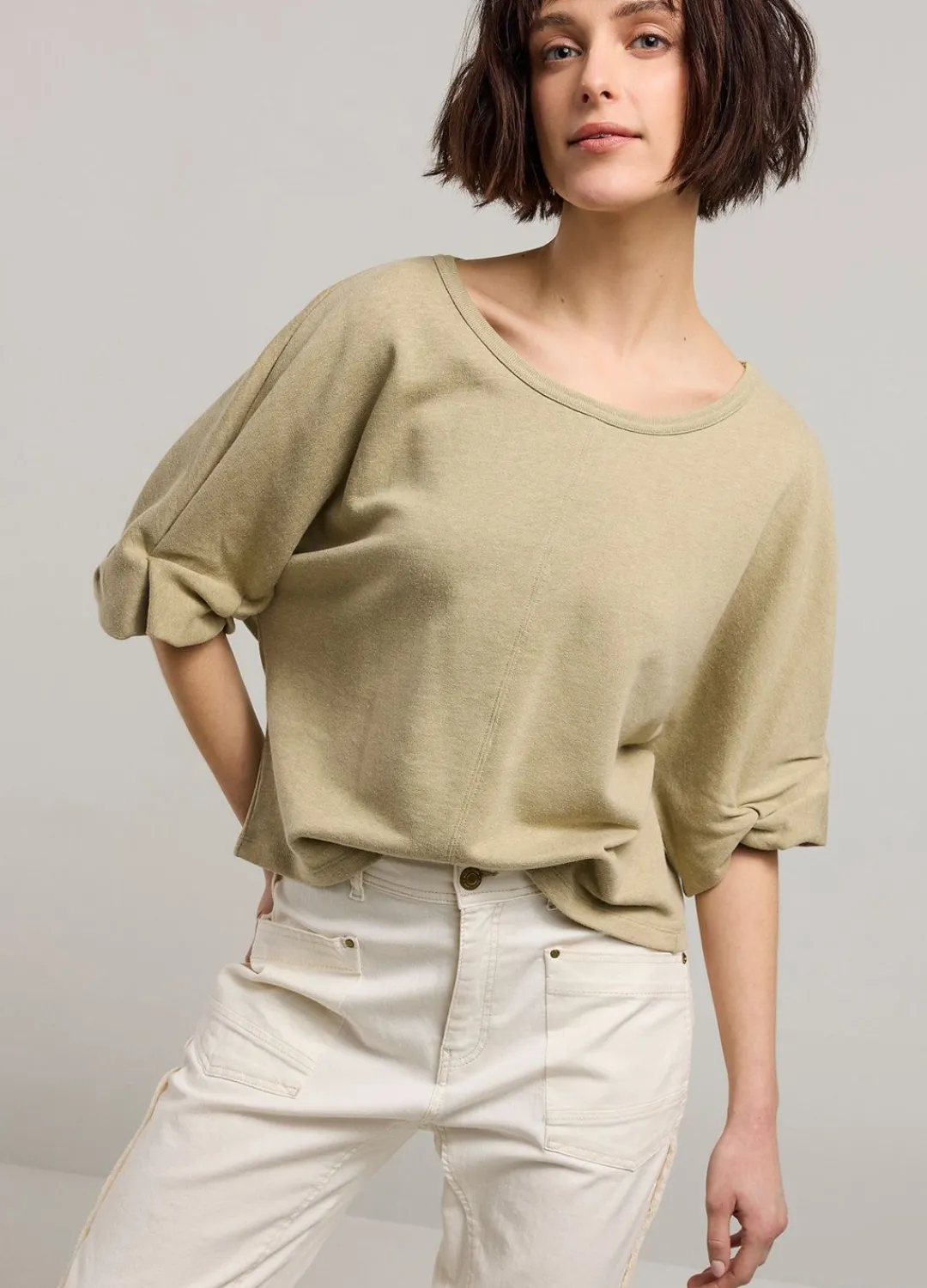 Online Summum Jumper With Rolled-Up Sleeves Green