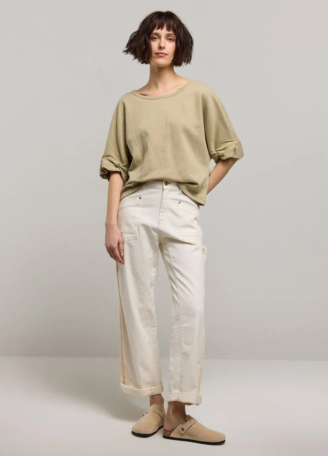 Online Summum Jumper With Rolled-Up Sleeves Green