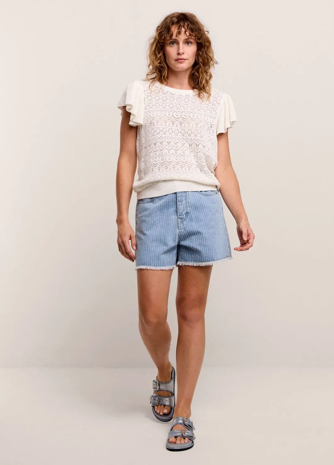 Discount Summum Jumper With Volants White