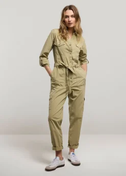 Discount Summum Jumpsuit With Press Studs Green