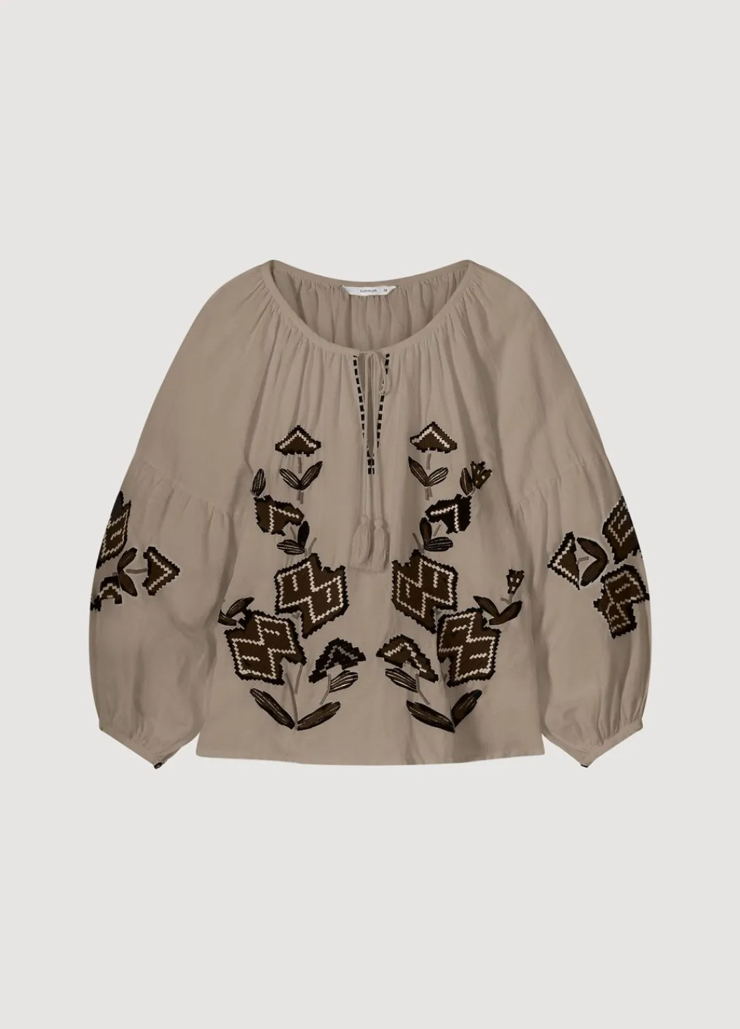 Fashion Summum Linen Blend Blouse Grey