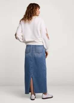 Fashion Summum Long Denim Skirt Blue